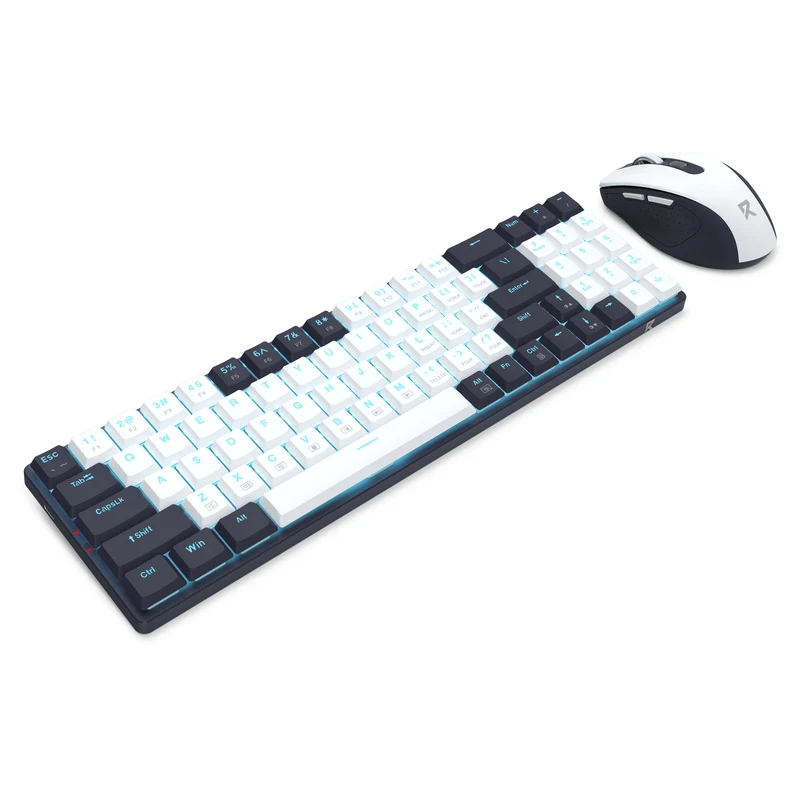 Redragon BS-8773-VB 2.4G Wireless Mechanical Keyboard & Mouse Bundle (White/Black)