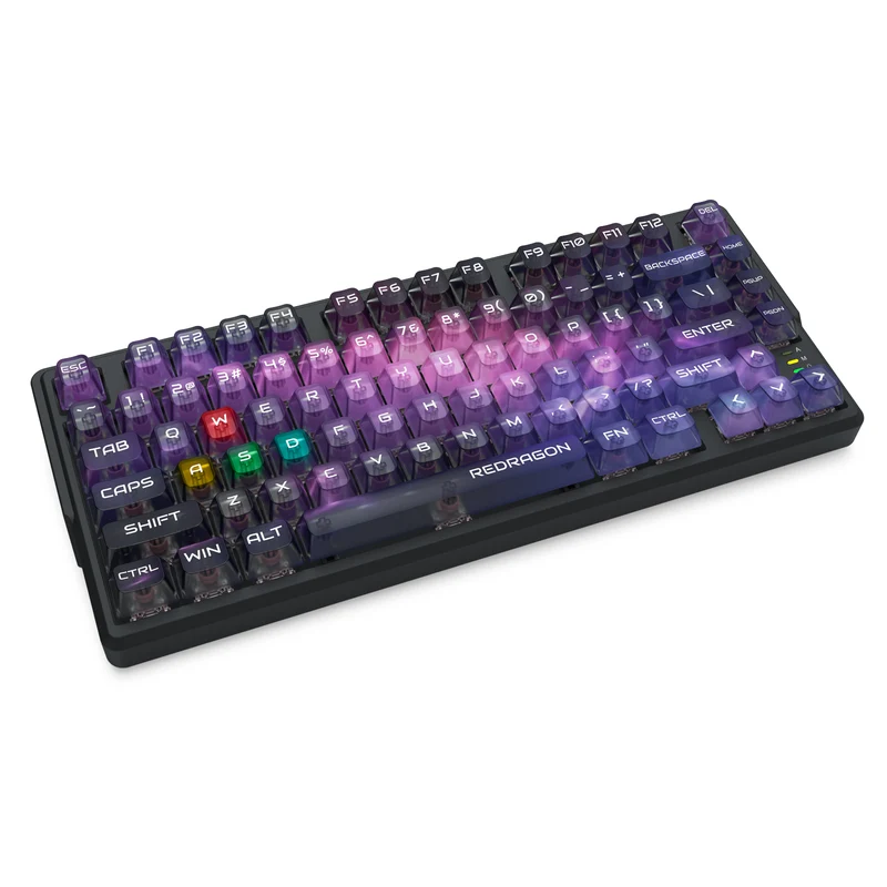 Redragon Bartlett Magnetic Tri-Mode Wireless Aluminum HE Magnetic Switch Keyboard (Amethyst Transparent Purple) (K767-WL-M)