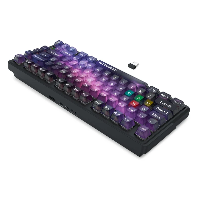 Redragon Bartlett Magnetic Tri-Mode Wireless Aluminum HE Magnetic Switch Keyboard (Amethyst Transparent Purple) (K767-WL-M)