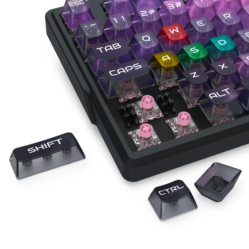 Redragon Bartlett Magnetic Tri-Mode Wireless Aluminum HE Magnetic Switch Keyboard (Amethyst Transparent Purple) (K767-WL-M)