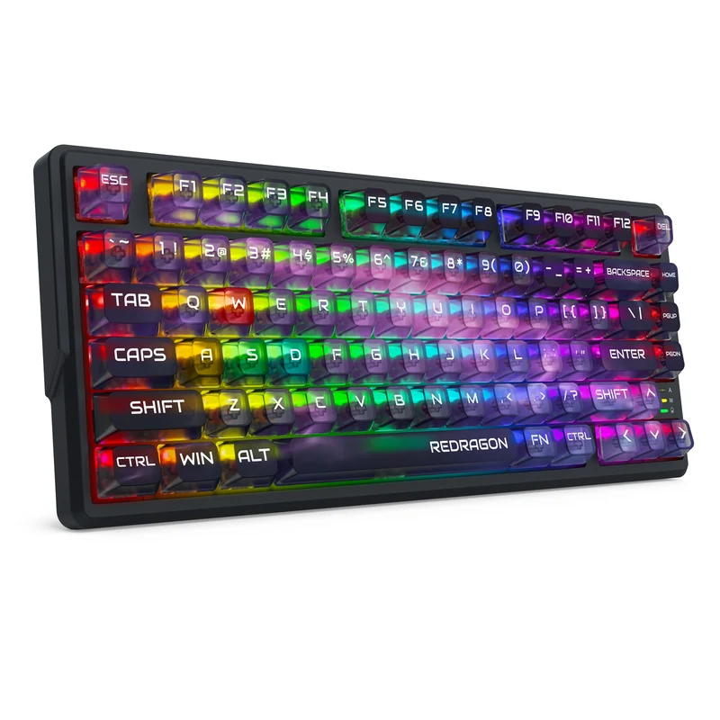 Redragon Bartlett Magnetic Tri-Mode Wireless Aluminum HE Magnetic Switch Keyboard (Amethyst Transparent Purple) (K767-WL-M)