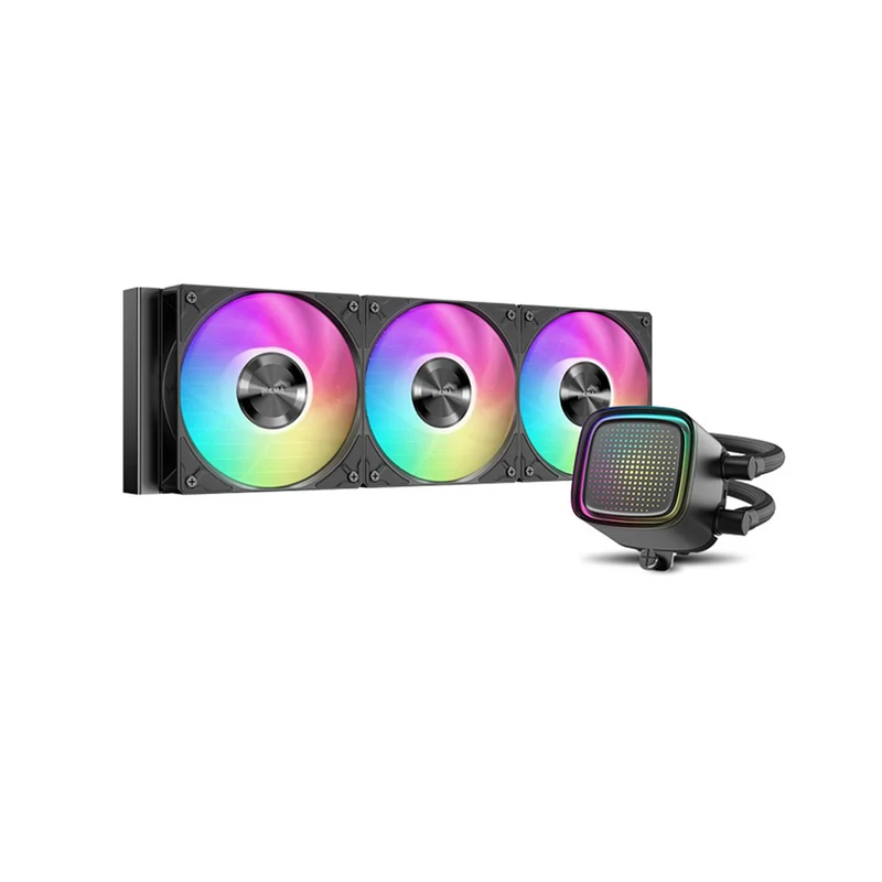 Sama L50 360mm AIO ARGB Liquid CPU Cooler with Dot-Matrix Infinity Mirror Effect (Black, White)