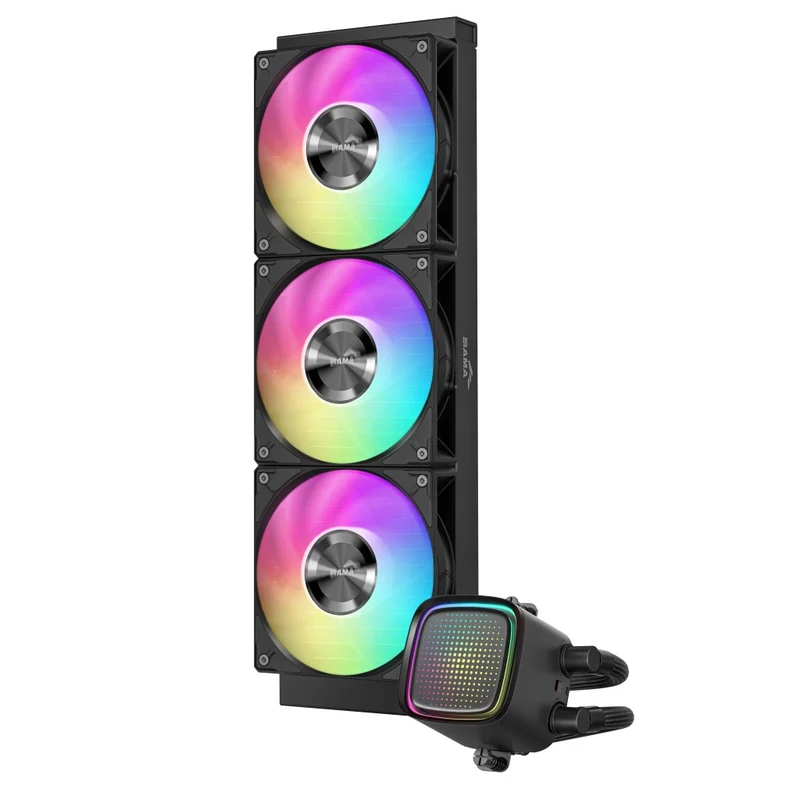 Sama L50 360mm AIO ARGB Liquid CPU Cooler with Dot-Matrix Infinity Mirror Effect (Black, White)