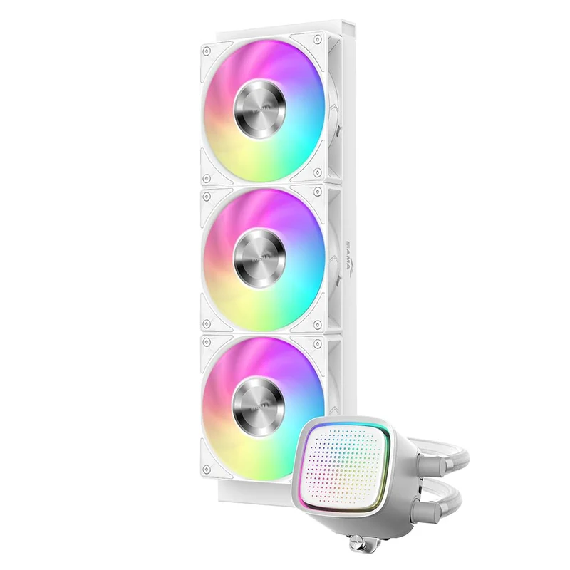 Sama L50 360mm AIO ARGB Liquid CPU Cooler with Dot-Matrix Infinity Mirror Effect (Black, White)