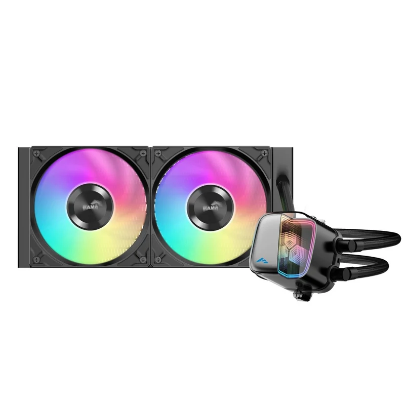 Sama L70 240mm AIO ARGB Liquid CPU Cooler with Infinity Mirror Effect (Black, White)