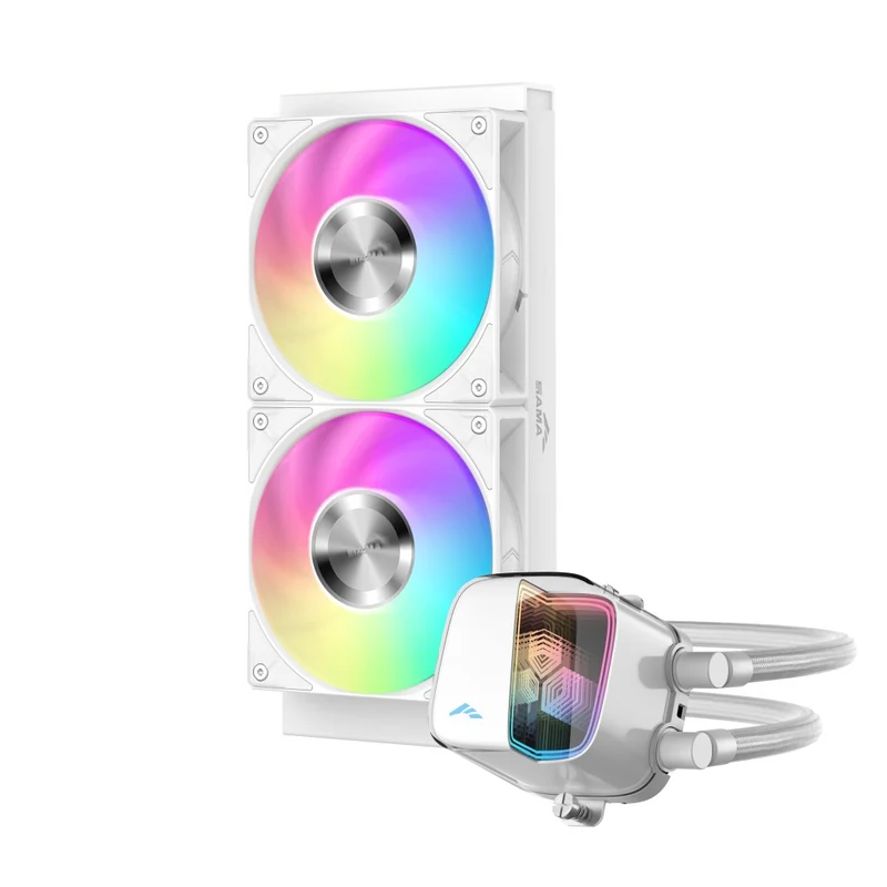 Sama L70 240mm AIO ARGB Liquid CPU Cooler with Infinity Mirror Effect (Black, White)
