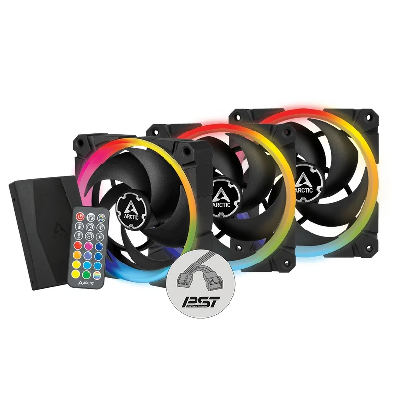 Arctic BioniX P120 A-RGB 120mm PWM 3-Pack Fan with Cable Splitter - with Controller (ACFAN00156A)