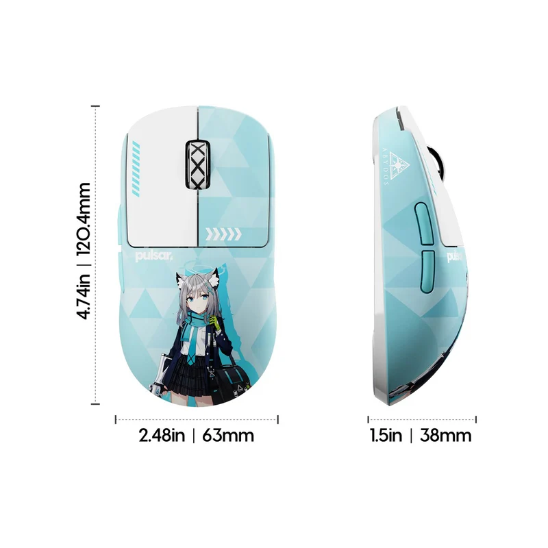 Pulsar X2 CrazyLight BlueArchive Shiroko Edition 8K Polling Rate Gaming Mouse Medium (PX2CL208)