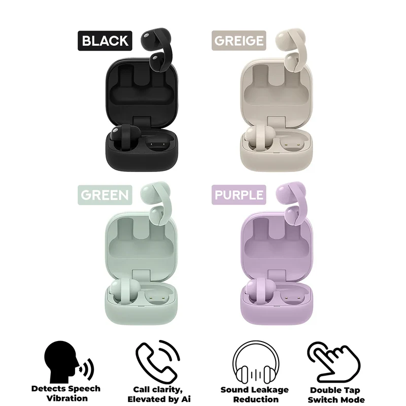 Sony WF-LC900 LinkBuds Clip Truly Wireless Open Earbuds (Black, Greige, Green, Lavender)