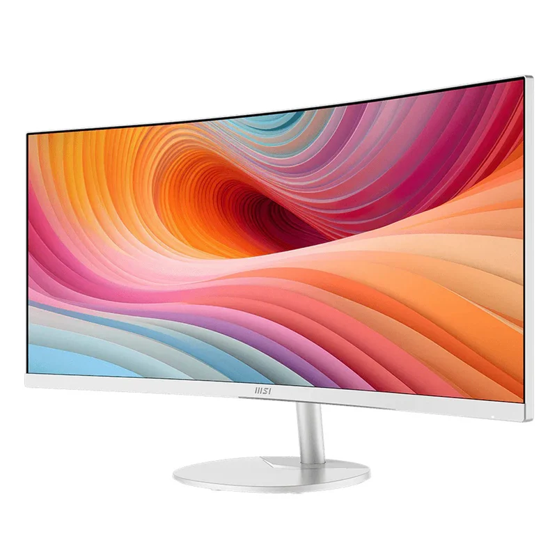 MSI Pro MP341CQW E12 34" UWQHD (3440x1440) 120Hz 1ms MPRT/4ms GTG VA Business & Productivity Monitor with Tilt Adjustment (White)