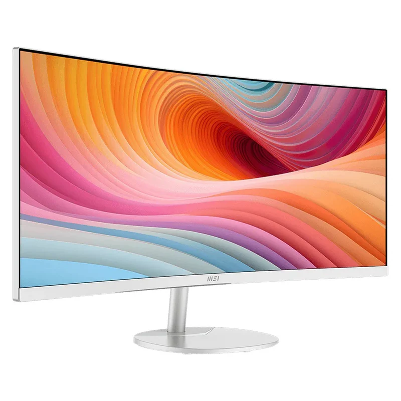 MSI Pro MP341CQW E12 34" UWQHD (3440x1440) 120Hz 1ms MPRT/4ms GTG VA Business & Productivity Monitor with Tilt Adjustment (White)