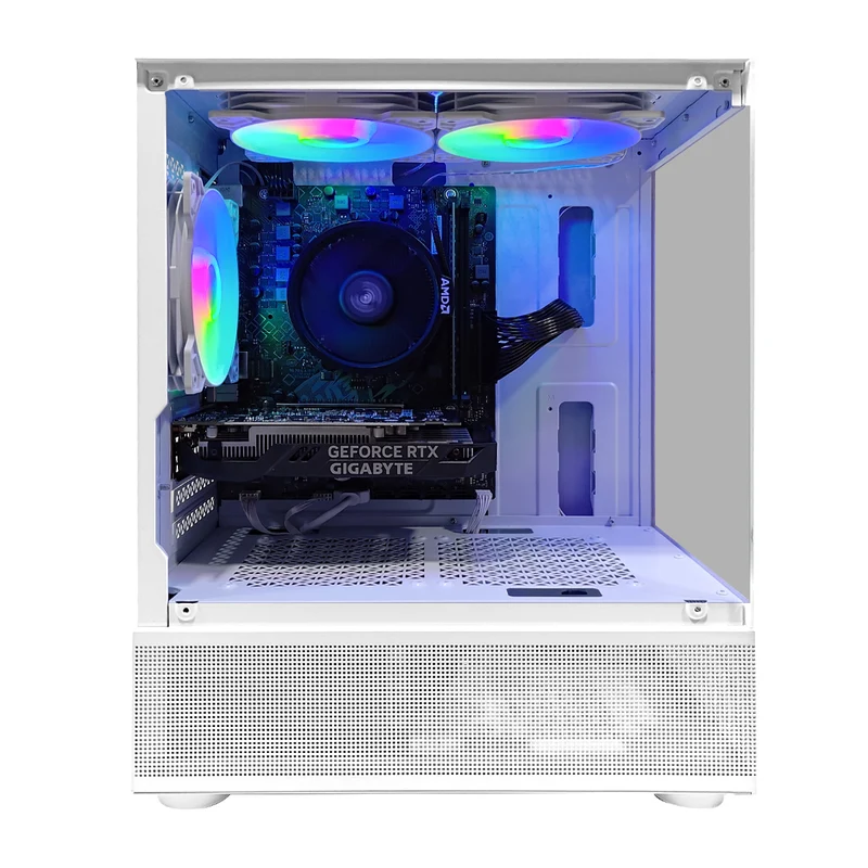 Alpha Reyna White Desktop Gaming PC | AMD Ryzen 5 5500 | 16GB RAM | 512GB SSD | RTX 3050| Windows 11 Pro
