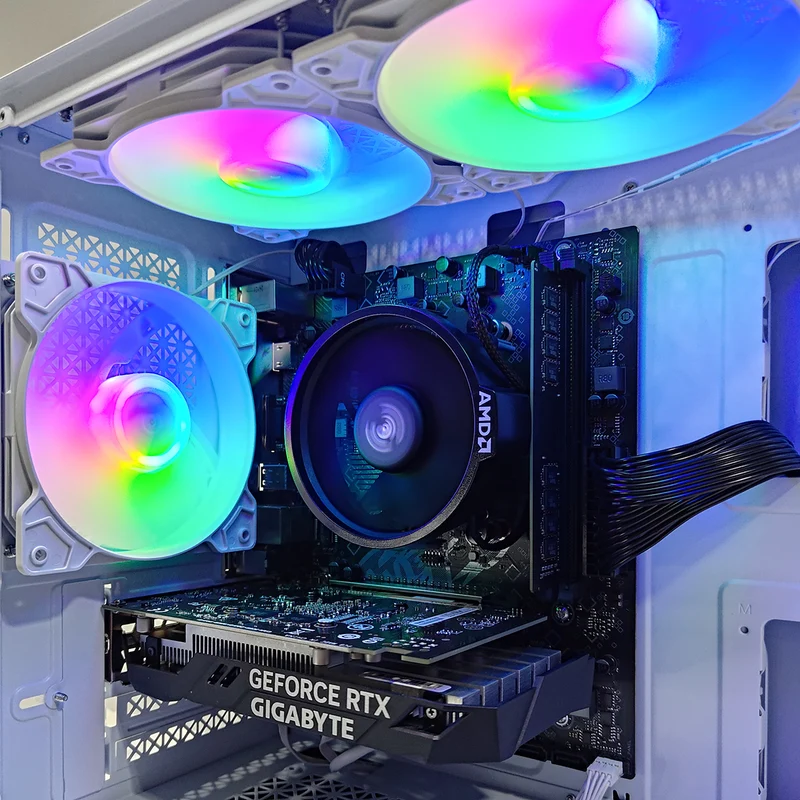 Alpha Reyna White Desktop Gaming PC | AMD Ryzen 5 5500 | 16GB RAM | 512GB SSD | RTX 3050| Windows 11 Pro