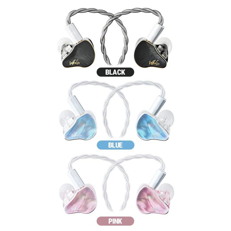 WLMouse HUAN IEM Headphones (Black, Pink, Blue)