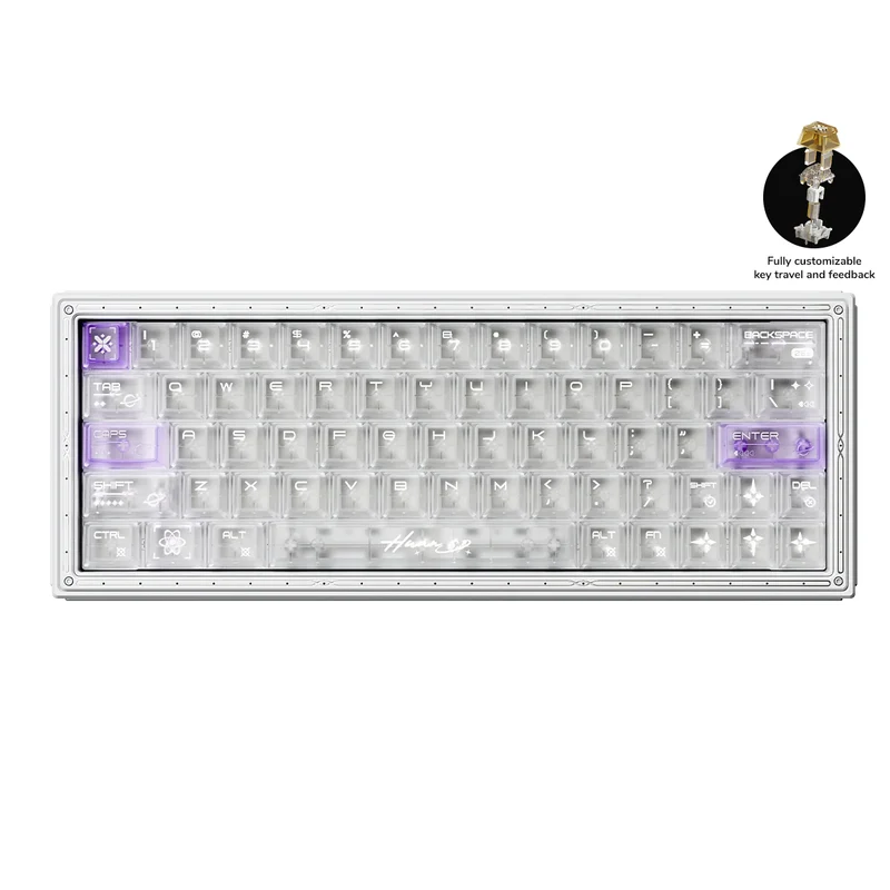 WLMouse HUAN63 HE Magnesium Alloys Keyboard (White) (KBD-HUAN63-WHITE-G)
