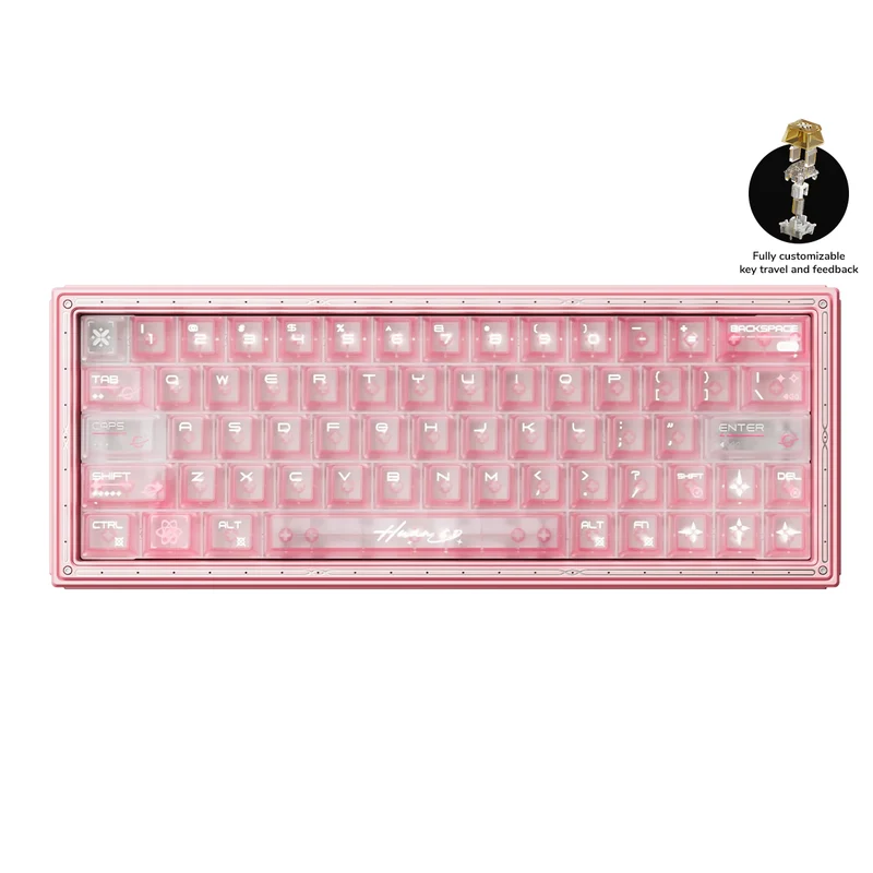 WLMouse HUAN63 HE Magnesium Alloys Keyboard (Pink) (KBD-HUAN63-PINK-G)