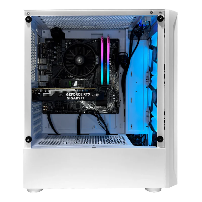 Alpha Aurora Gaming White Desktop Gaming PC | AMD Ryzen 5 5600 | 16GB RAM | 500GB SSD | RTX 3050 | Windows 11 Pro