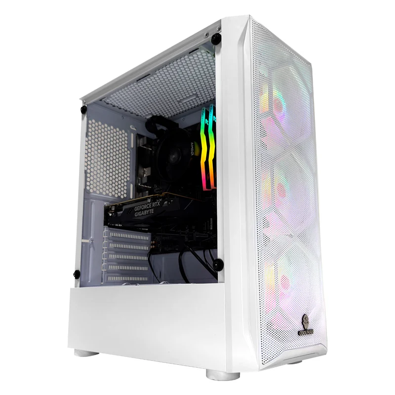 Alpha Aurora Gaming White Desktop Gaming PC | AMD Ryzen 5 5600 | 16GB RAM | 500GB SSD | RTX 3050 | Windows 11 Pro