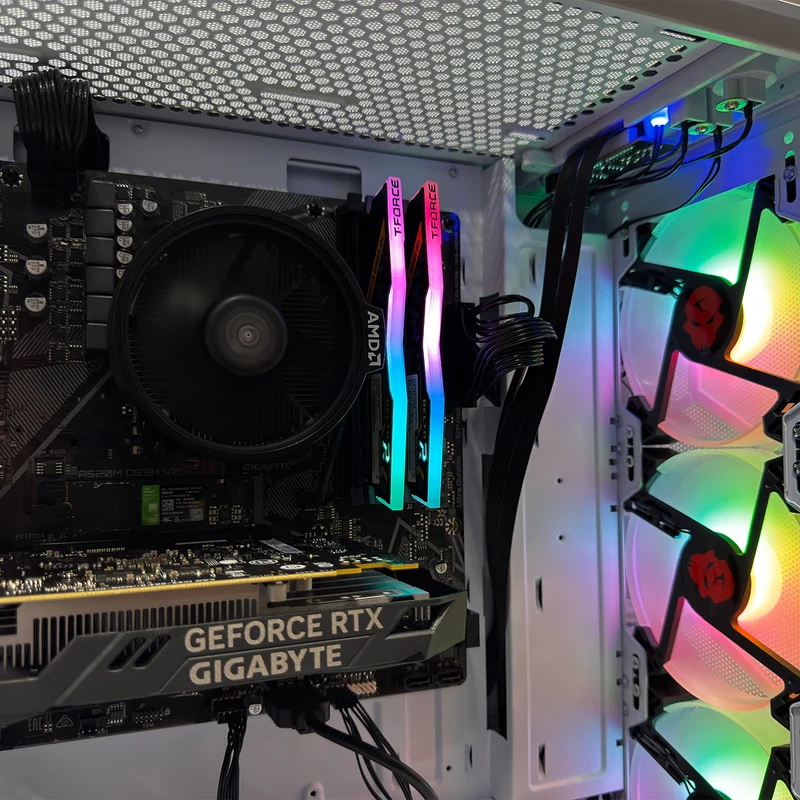 Alpha Aurora Gaming White Desktop Gaming PC | AMD Ryzen 5 5600 | 16GB RAM | 500GB SSD | RTX 3050 | Windows 11 Pro