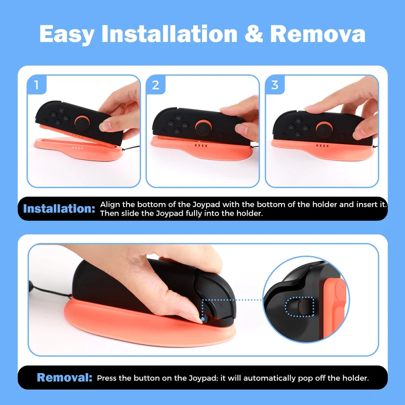 IINE Mouse Stand for Nintendo Switch 2 (Black, Blue/Orange)