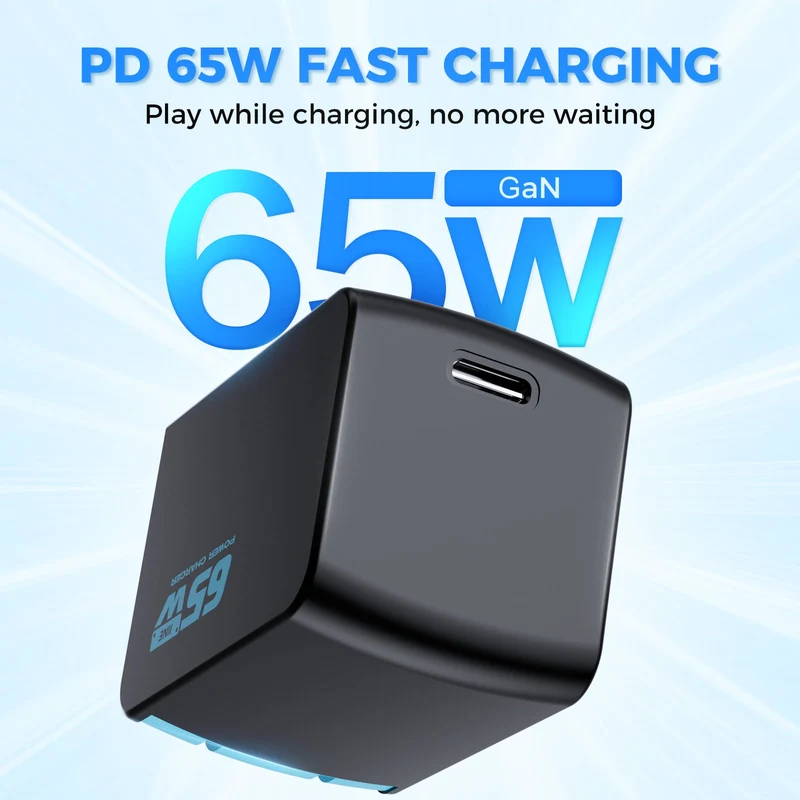 IINE 65W GaN Fast Charger for Nintendo Switch 2 (Black/Orange, Black/Blue)
