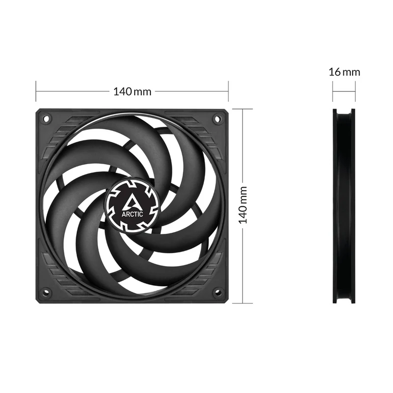 Arctic P14 Slim PWM PST 140mm Low-Profile PWM Fan with Cable Splitter (ACFAN00268A)