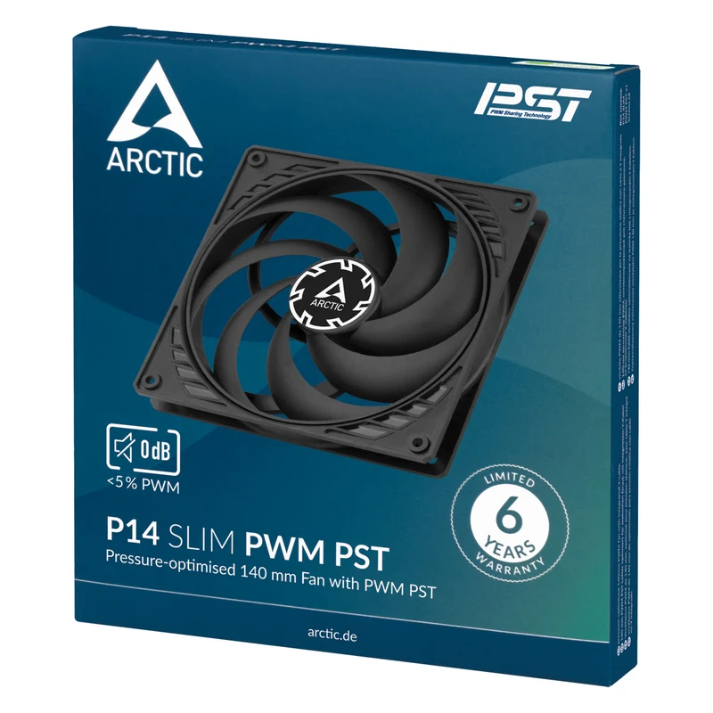Arctic P14 Slim PWM PST 140mm Low-Profile PWM Fan with Cable Splitter (ACFAN00268A)
