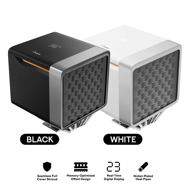 Ocypus Delta A62 EX Digital CPU Air Cooler (Black, White)