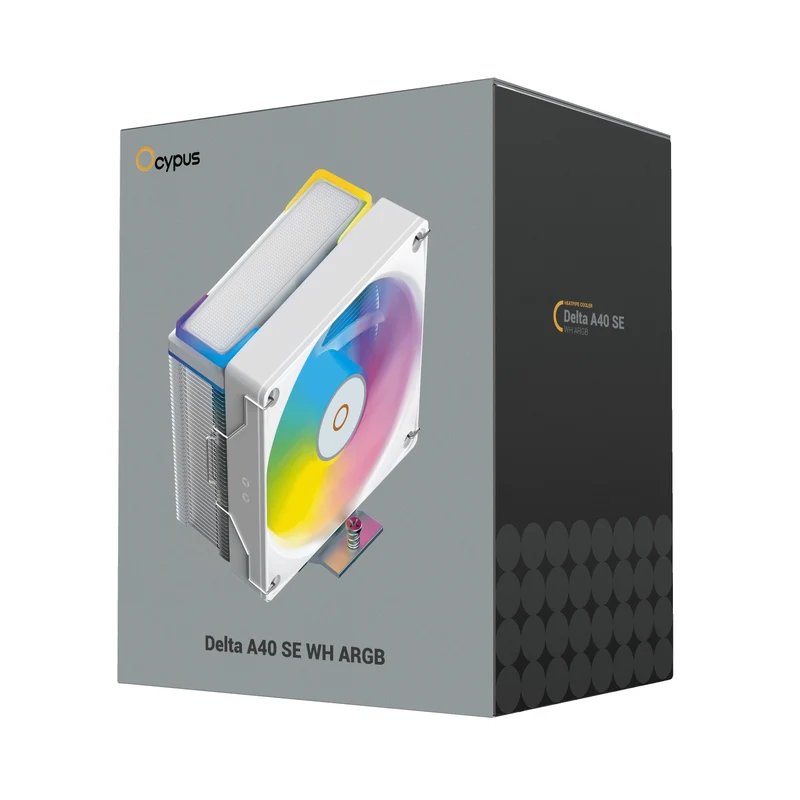 Ocypus Delta A40 SE ARGB 4 Heat-Pipes Single Tower CPU Air Cooler (White) (DELTA-A40-WH1AAWN00S-GL)