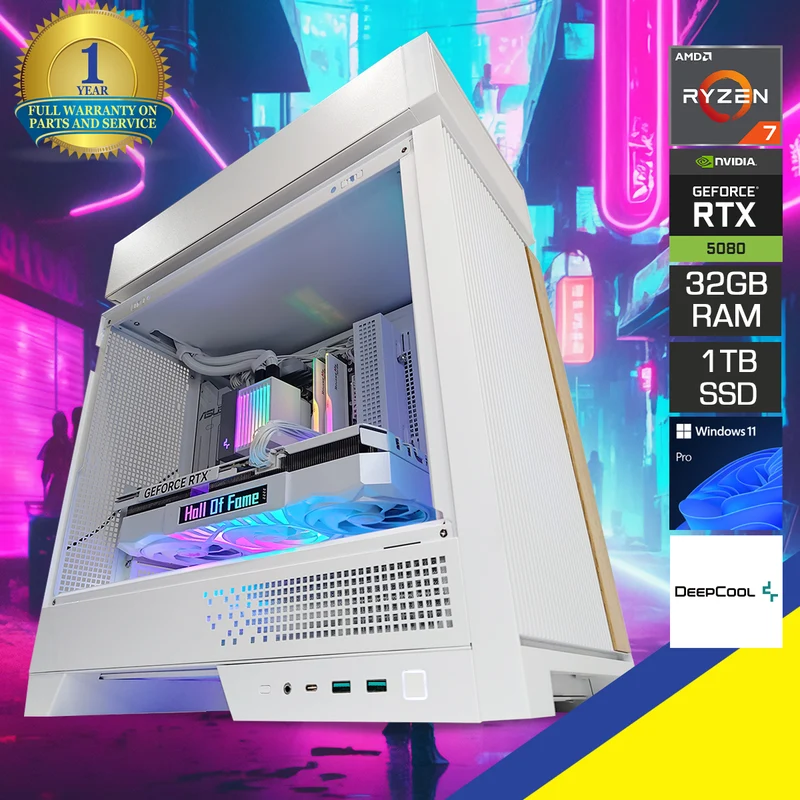 Ultra CL6600 White Desktop Gaming PC | AMD Ryzen 7 9800X3D | 32GB RAM | 1TB SSD | RTX 5080 | Windows 11 Pro