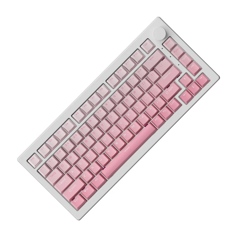Akko 5075 V3 Multi-Mode RGB Hot-Swappable Mechanical Keyboard (Gradient Pink) (Akko Frost Pink Switch)