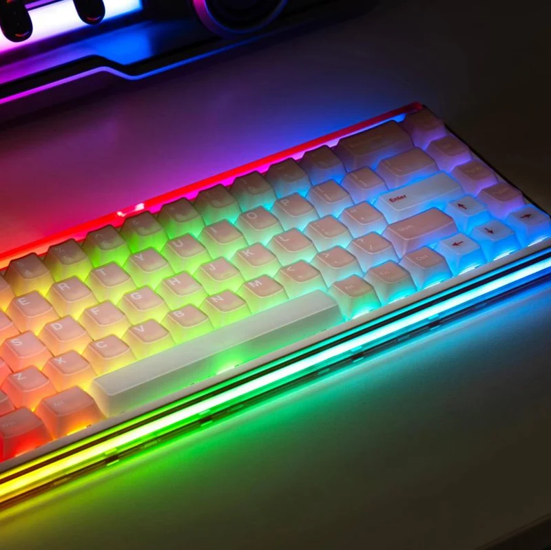 Akko Ray68 RGB Wired Mechanical Keyboard (Misty White) (Akko AstroAim Magnetic Switch) (101-RA68B-001)