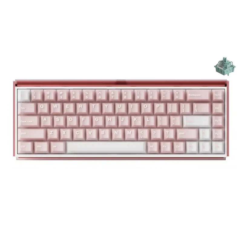 Akko Ray68 RGB Wired Mechanical Keyboard (Misty Pink & White) (Akko AstroAim Magnetic Switch) (101-RA68B-002)