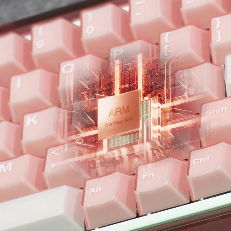 Akko Ray68 RGB Wired Mechanical Keyboard (Misty Pink & White) (Akko AstroAim Magnetic Switch) (101-RA68B-002)