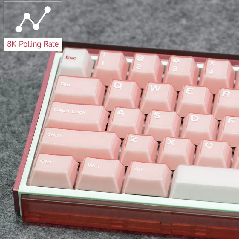 Akko Ray68 RGB Wired Mechanical Keyboard (Misty Pink & White) (Akko AstroAim Magnetic Switch) (101-RA68B-002)
