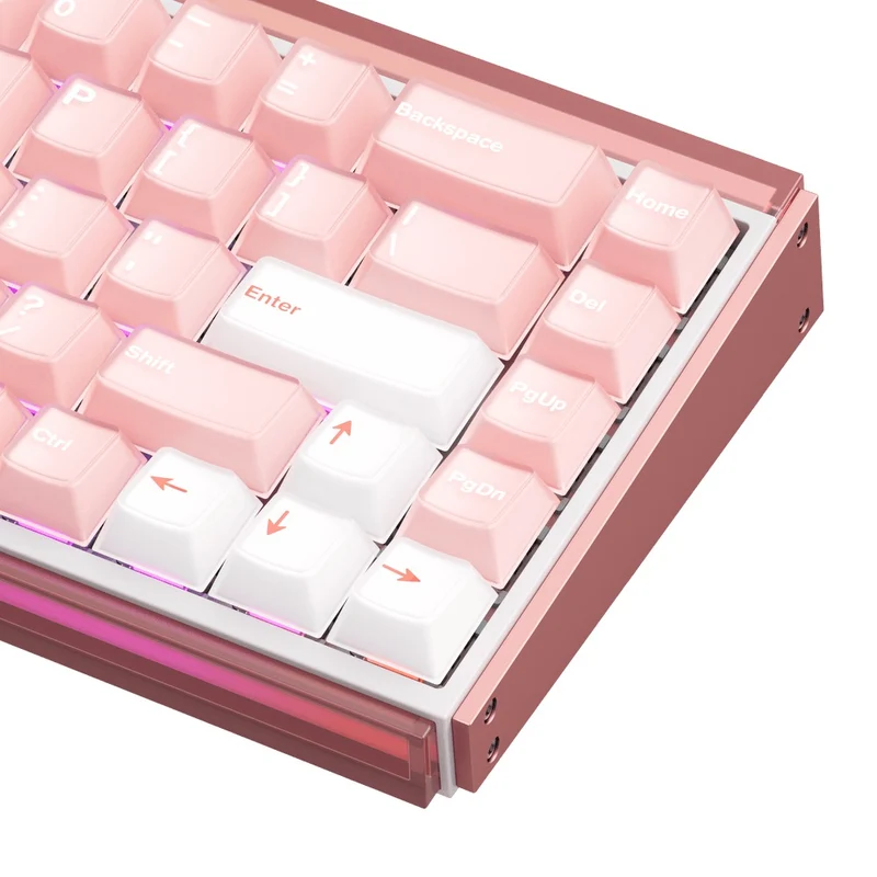Akko Ray68 RGB Wired Mechanical Keyboard (Misty Pink & White) (Akko AstroAim Magnetic Switch) (101-RA68B-002)