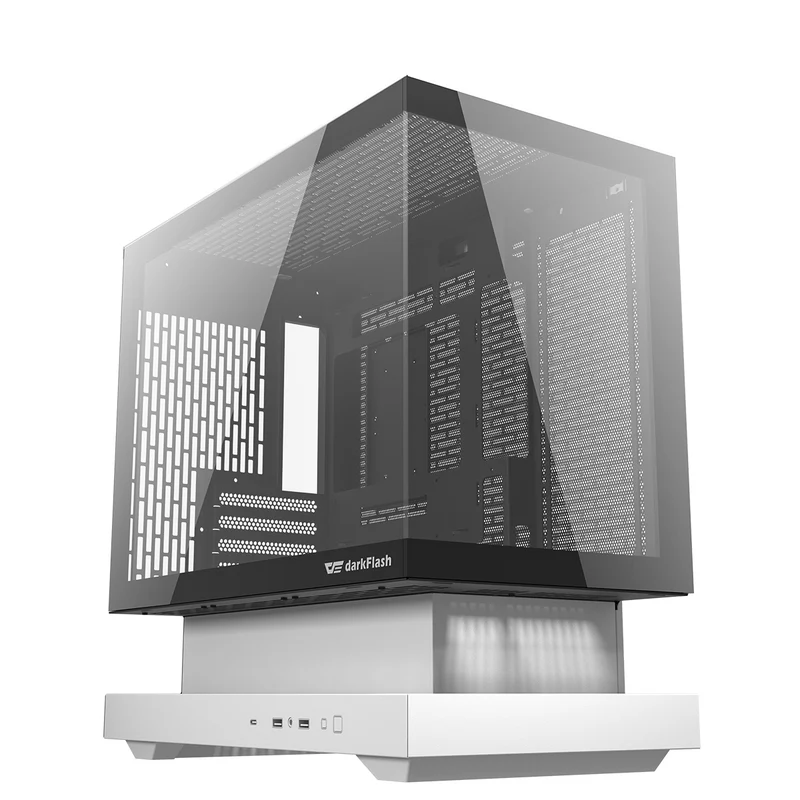 DarkFlash Floatron F1 B&W Combo M-ATX PC Case Tempered Glass Panel