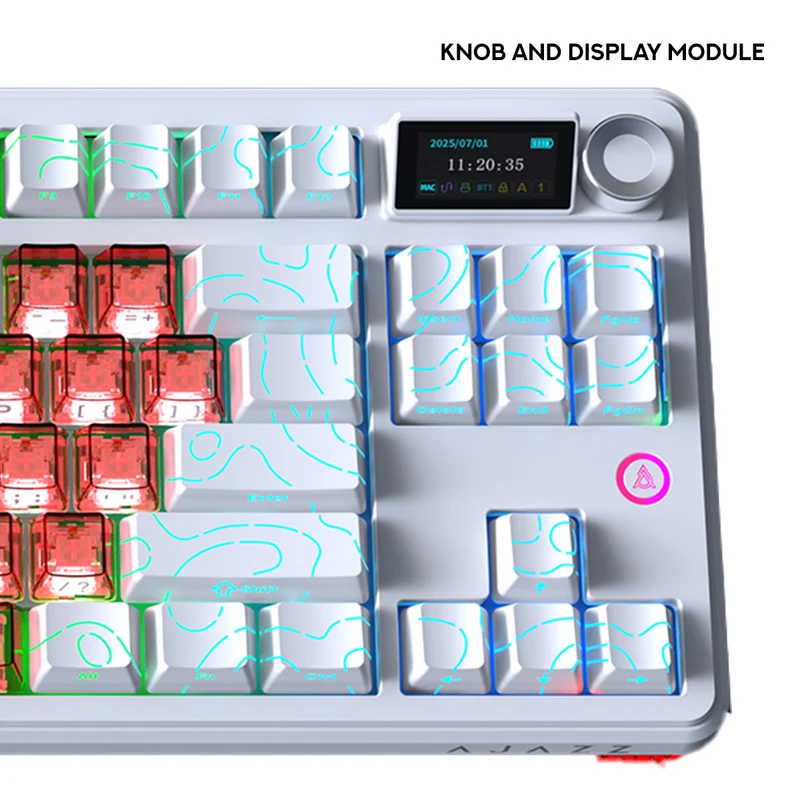 Ajazz MK87 RGB 87 Keys Hot-Swappable Mechanical Keyboard (Contour Line White) (Litchi Switch)