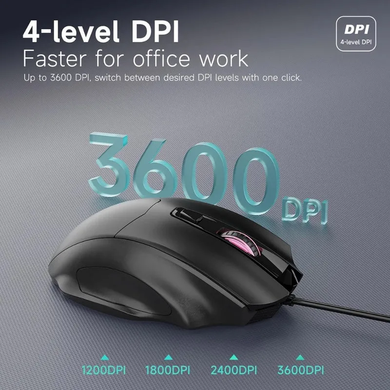 Nacodex x Ajazz NJ05 Wired Connection Low-Latency Mouse (Black)