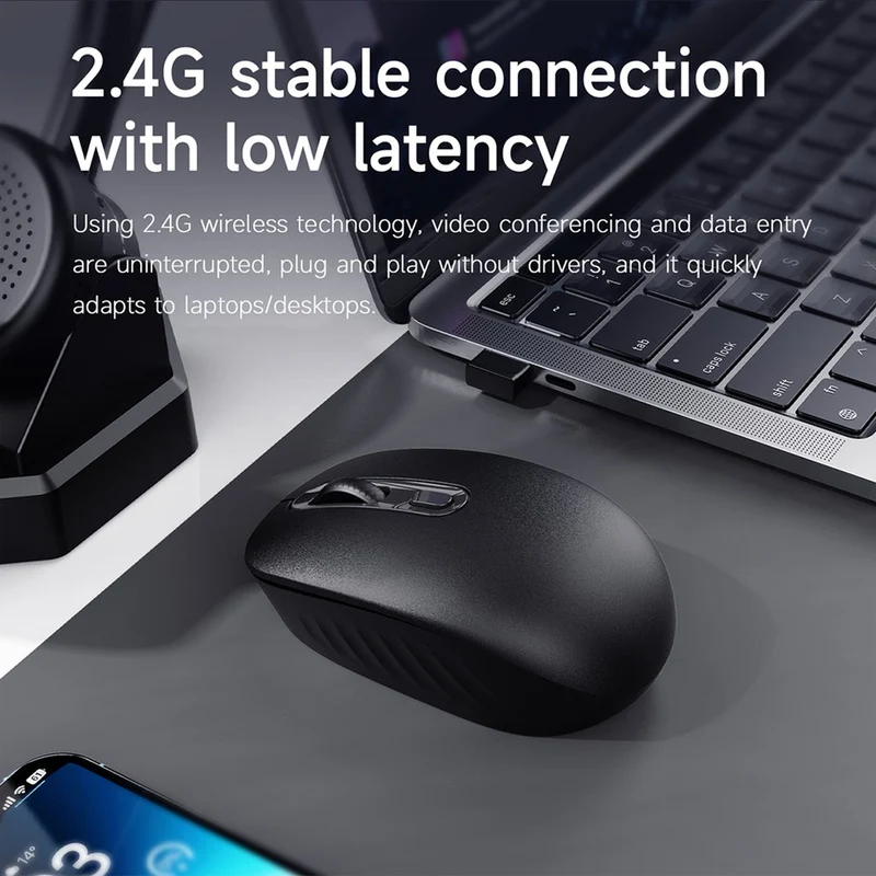 Nacodex x Ajazz NJ04 Wireless 2.4G Single-mode Lightweight Mouse (Black)