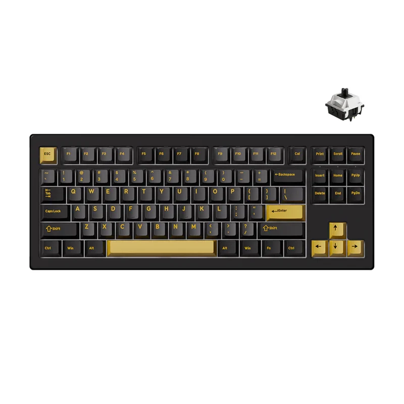 Akko 5087 V3 Black & Gold Multi-Mode RGB Hot-Swappable Mechanical Keyboard (Akko V3 Piano Pro Switch) (016-019-021-037-020)