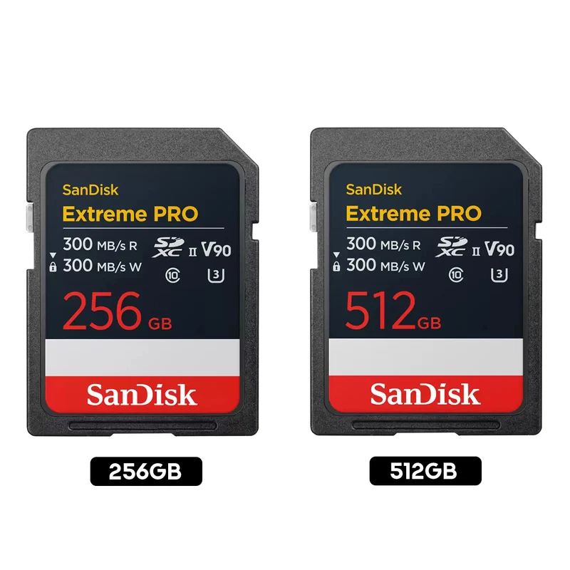 Sandisk Extreme Pro UHS-II V90 300MB/s Read & Write SD Card (256GB, 512GB)