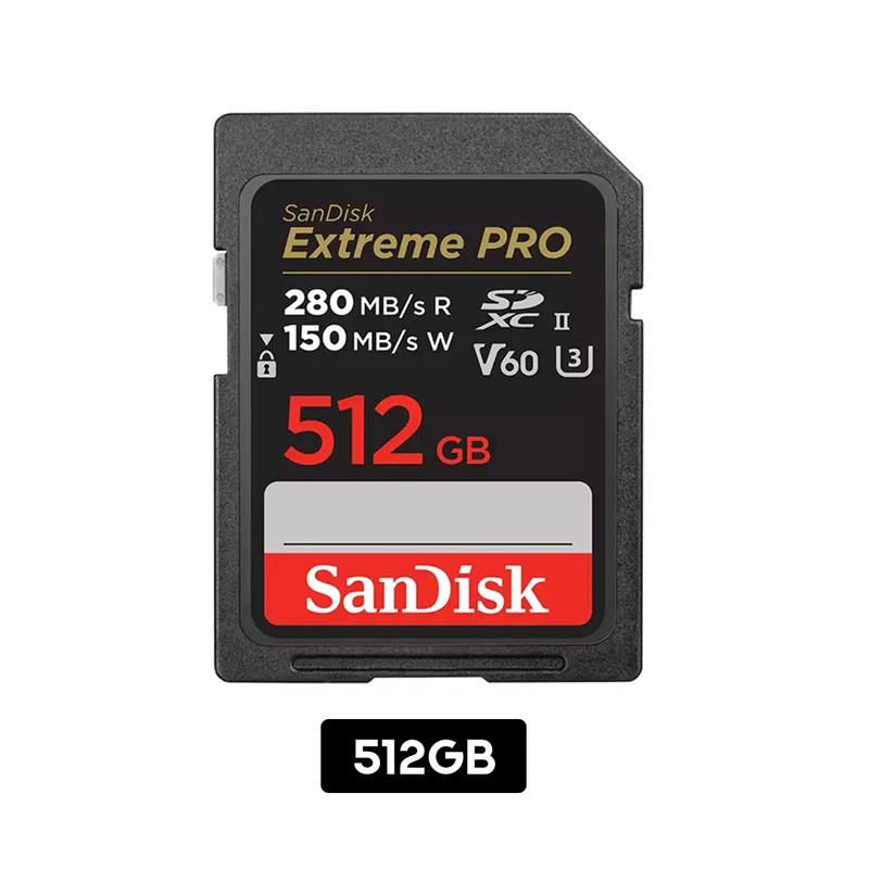 Sandisk Extreme PRO 280MB/s Read SDXC UHS-II Card (512GB, 1TB)