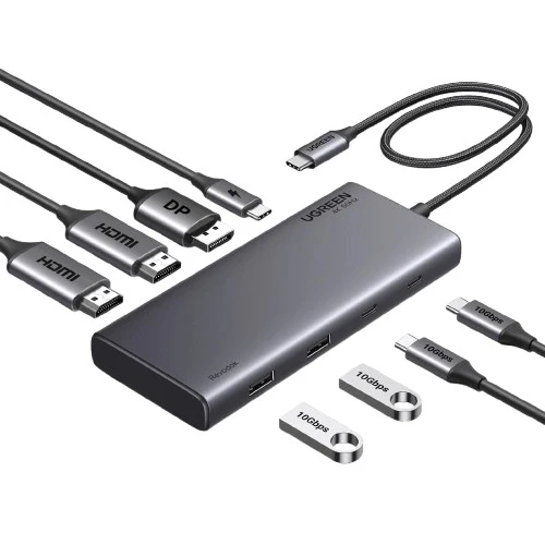 Ugreen 8-in-1 USB-C Hub - USB-C to 2xUSB-A 3.2 + 2xUSB-C 3.2 + 2xHDMI + DP + PD (CM639/35625)