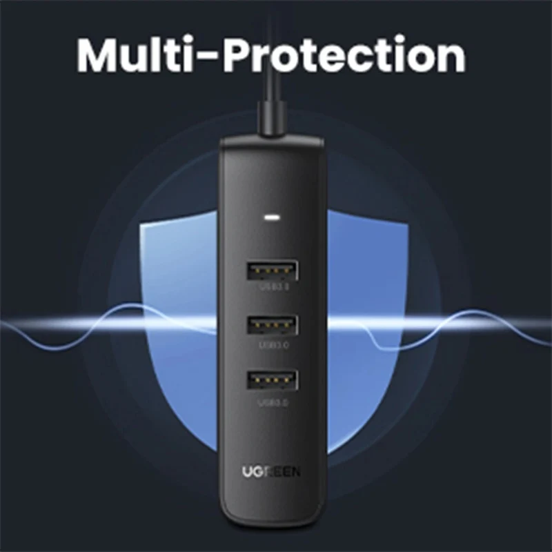 Ugreen 4-Port USB 3.0 Hub - 0.25m (Black) (CM416/10915)