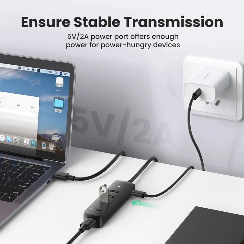 Ugreen 4-Port USB 3.0 Hub - 0.25m (Black) (CM416/10915)