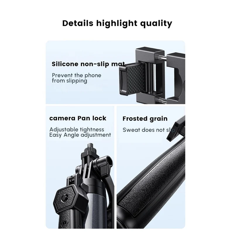 Ugreen 4-Leg Bluetooth Selfie Stick Tripod Stand -10m (Black) (LP849/45301)