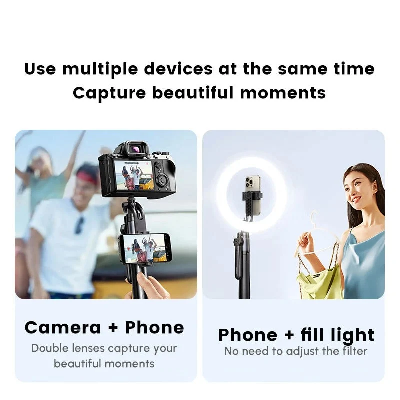Ugreen 4-Leg Bluetooth Selfie Stick Tripod Stand -10m (Black) (LP849/45301)