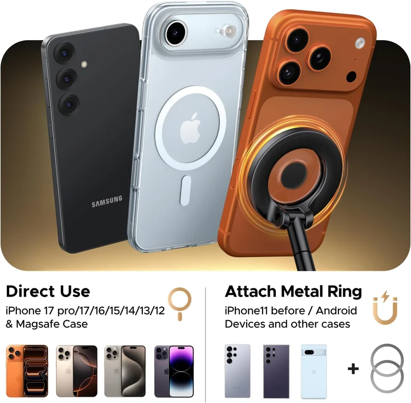 Ugreen Suction Cup Magnetic Phone Mount (Black) (LP970/75666)