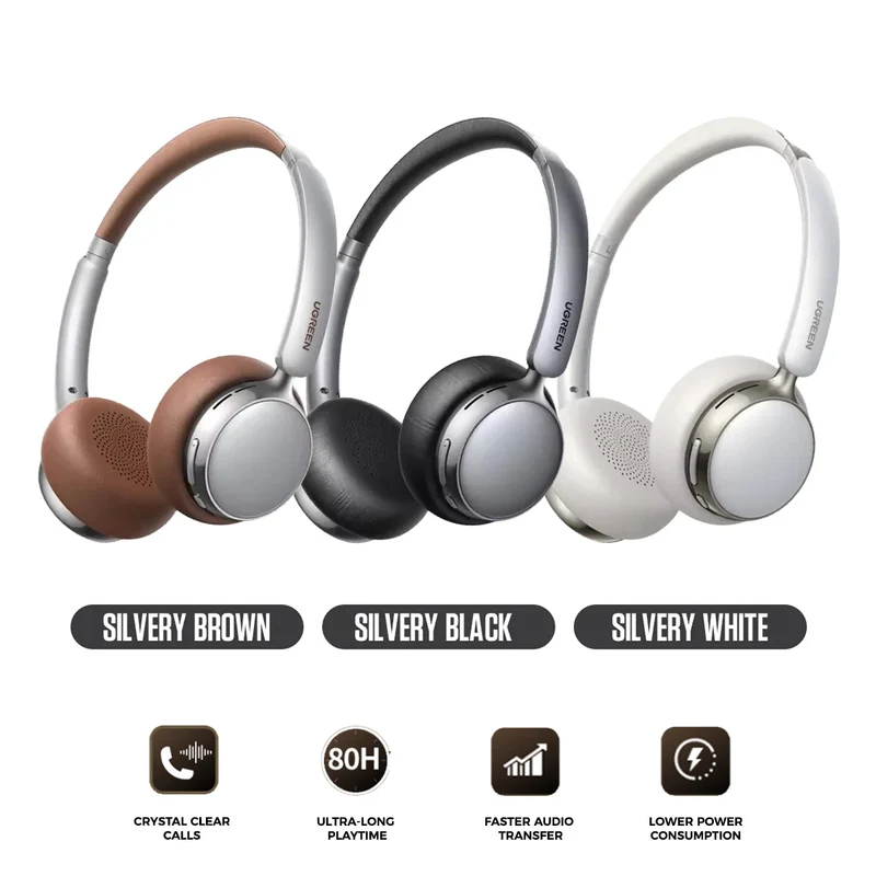 Ugreen Studio Plus Active Noise-Cancelling Headphones (Silvery Brown, Silvery Black, Silvery White) (HP207/75629, HP207/75630, HP207/75631)